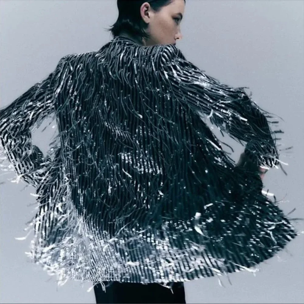 Zara fringed sequin